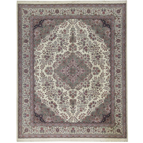 Bokara Rug Co., Inc. HandKnotted HighQuality Ivory and Ivory Area Rug